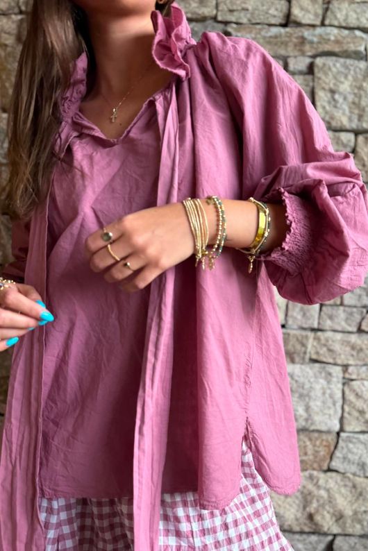 Larc Poet Blouse Indian Pink